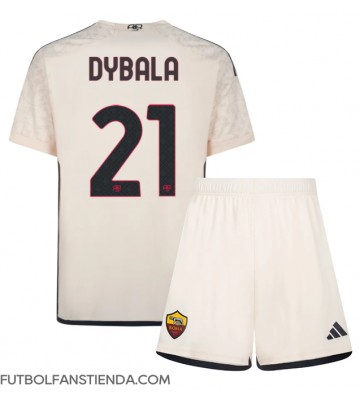 AS Roma Paulo Dybala #21 Segunda Equipación Niños 2023-24 Manga Corta (+ Pantalones cortos)